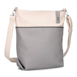 Zwei Jana J12 Women's Crossbody Bag 9 L Handbag Bi-Colour Canvas Style Matching Cosmetic Bag Extra Shoulder Strap & Lanyard, Shoulder Bag DIN A4 Suitable, Foggy