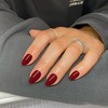 Burgundy Dark Red Press on Nails Short Oval Round Nails