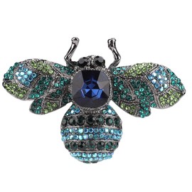 Broche de Joyería Broche Retro con Forma de Abeja Broche de Perla de Concha de Moda Animal Regalos de Moda Broches para Mujer Alfiler de Aleación Adorno de Alfiler de Diamantes de Imitación(Azul)