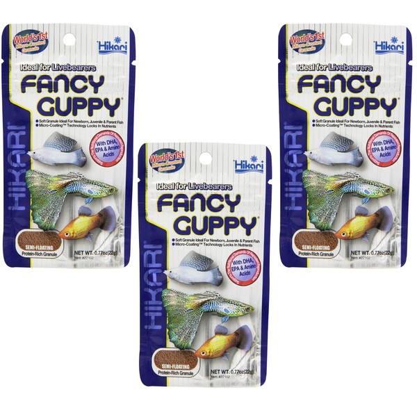 (3 Pack) Hikari Usa Tropical Fancy Guppy For Pet Health,