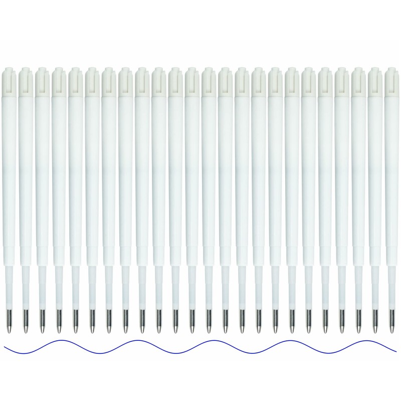 U-RIGHT 24 Pcs Ballpoint Pen Refills 1.0 mm Point Blue