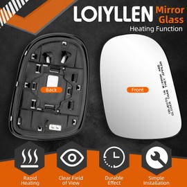 LOIYLLEN Passenger Side Mirror Replacement for Lexus ES350 2007 2008 2009, IS250 2006 2007 2008, IS350 2006 2007 2008 - Right Side Mirror Glass, Rear View Mirrors Glass with Power Heated
