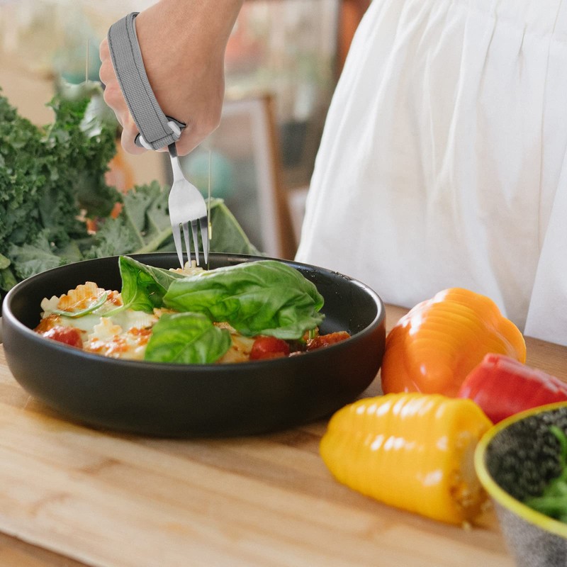 Beautyflier Spoon Fork Universal Cuff Utensil Adjustable Holder Strap for