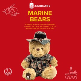 ZZZ Bears SGT Sleeptight Marine Teddy Bear with Storybook & Sleep System, Comforting Gift for Marine Kids, Helps with Bedtime Routine, Deployment Separation & Emotional Support