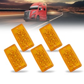 ANDPLAY 5Pcs LED Top Roof Running Cab Marker Lights Rectangle Cab Light 12V Fit Freightliner Century/Columbiaor or Volvo Trucks Trailers Tractors