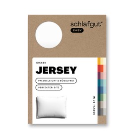 Schlafgut Easy Jersey Cushion Cover 40 x 60 cm Full White with 100% Cotton, Super Soft & Breathable Pillowcase