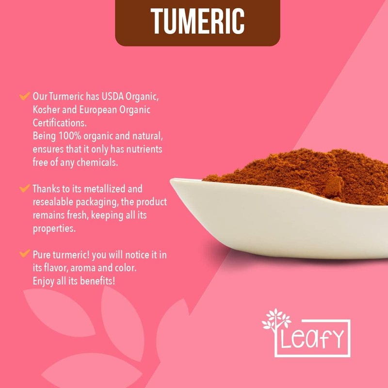Leafy Cúrcuma en Polvo Orgánica Antiinflamatoria 200g