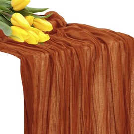 MDS - Juego de 12 caminos de mesa de gasa de 17 x 108 pulgadas de largo, camino de mesa de tela de queso para bodas, fiestas, cumpleaños, despedidas de soltera, granja, jardín, decoración de mesa