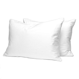 Pizuna White Cotton Pillowcase 70 x 90 cm, Pack of 2, with Zip, 400 Thread Count Long Staple Cotton Satin Weave Pillow Slip 70 x 90 cm (100% Cotton Pillow Cover)