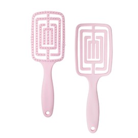 AiQInu Hair Brush, Non-Pulling Professional Vented Hair Brushes for Women & Men, Curved Hair Brush for Wet and Dry Hair, Curly & Straight Hair (Pink)