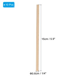 PATIKIL 1/4 x 6 Inch Dowel Rods Wood Sticks, 10 Pcs Unfinished Wooden Dowel Rods Round Dowels Hardwood Sticks for DIY Crafts and Home Decor
