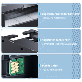 Osinkjet T6715 Maintenance Box (C13T671500) Compatible with Epson Workforce WF-4720DWF WF-4725DWF WF-4730DTWF, T6716 Maintenance Box (C13T671600) for WF-C5710DWF, Remaining Ink Container T6715 T6716