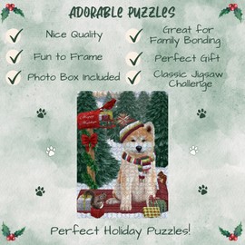 Doggie of The Day Akita Dogs - Woodland Sled - Jigsaw Puzzle for Adults - Interlocking Puzzle Game Artwork - Gift for Dog Lovers, 200 pcs. 14x10 DOTD200PZLE5644