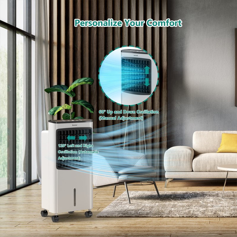 COSTWAY Evaporative Cooler, 3-in-1 Air Cooler with Remote Control, 3-Mode,