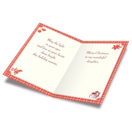 Prime Greetings Christmas Card For Daughter, Made in America, Eco-Friendly, Thick Card Stock with Premium Envelope 5in x 7.75in, Packaged in Protective Mailer