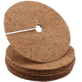 PINGEUI Pack of 12 30 cm Coconut Disc, Winter Protection, Coconut Mulch Disc, Plant Protection Mat, Coconut, Winter Protection, Round Coconut Mat for Plants, Sustainable Plant Protection Against Cold