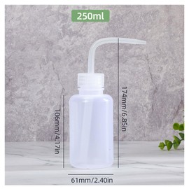 Set of 4, Round Cleaning Bottle, 8.5 fl oz (250 ml), Poly Cleaning Bottle, Chemical Cleaning Bottle, Purulent Plug, Tonsils Removal, Nose Gargle, Cleaning Between Teeth, Watering Bottle, Succulent