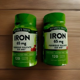 Nature's Truth 2 pack Nature's Truth IRON 65 mg Ferrous Sulfate 325mg 120 count ea Exp 11/26