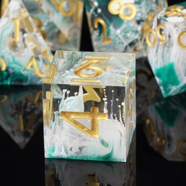 ORUZA DND Dice Set 7 Pieces Resin Polyhedral D&D Dice Sharp Edges Dice Set Game Dice for Dungeons and Dragons Pathfinder DND RPG MTG Place Card Games
