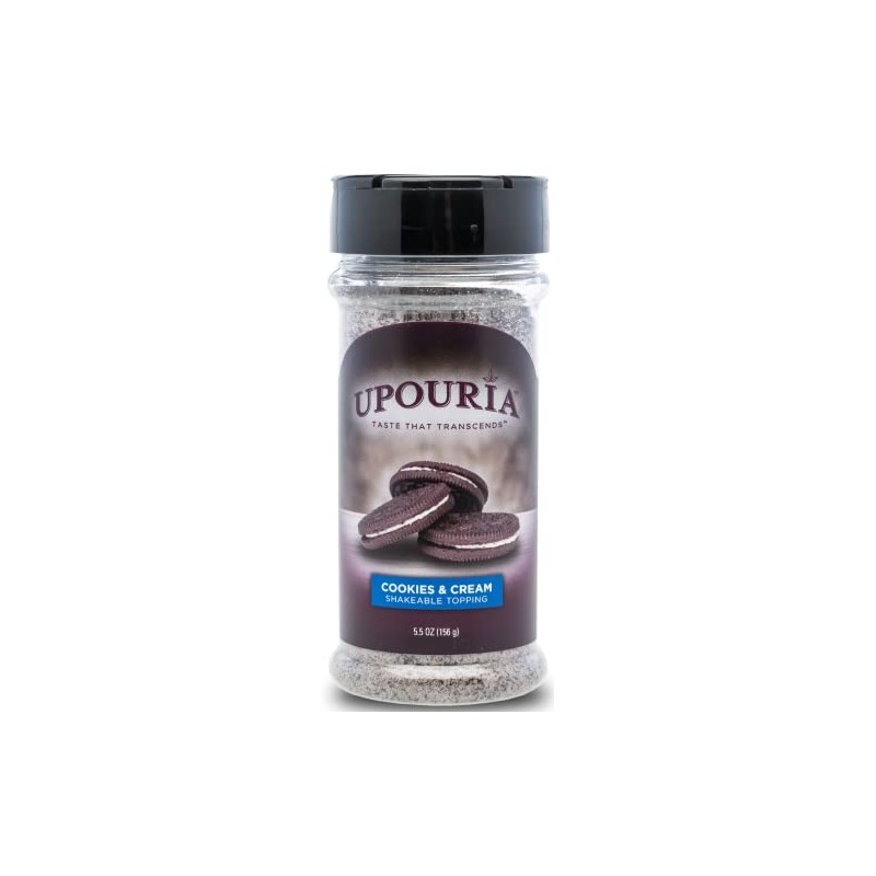 Upouria Cookies & Cream Shakeable Topping, 5.5 Ounce Bottle