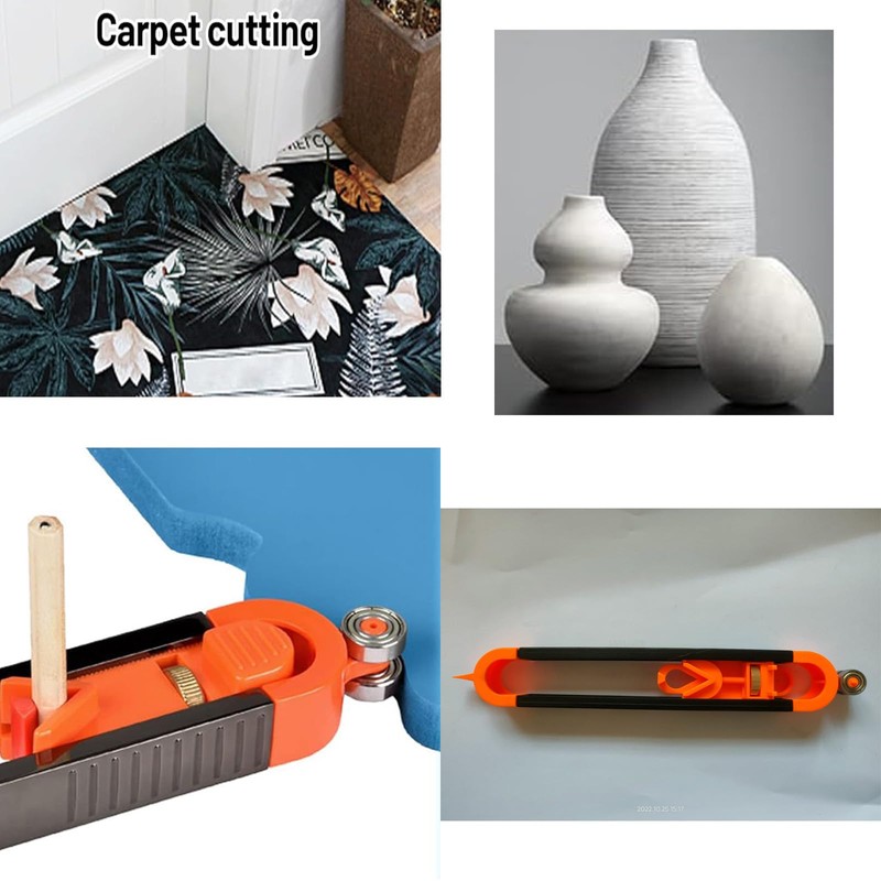 Mystiqut 4Pcs Durable Adjustable Scribe Tool Profile Gauge Tool Scribing