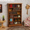 Odoria Dollhouse Bookcase Shelf Miniature: 1/12 Scale Brown Bookshelf Modern