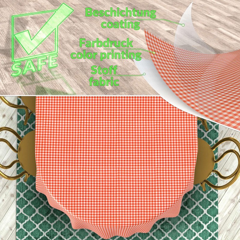 Fabric Tablecloth Washable Table Linen Tablecloth Cotton Polyester Vichy Red