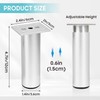 4Pcs Adjustable Furniture Legs Silver Metal Sofa feet Aluminum Alloy