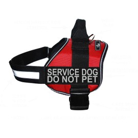 Doggie Stylz Service Dog Harness Vest Comes with 2 Reflective Service Dog DO NOT PET Patches. Please Measure Dog Before Ordering (Girth 24-31", Red)
