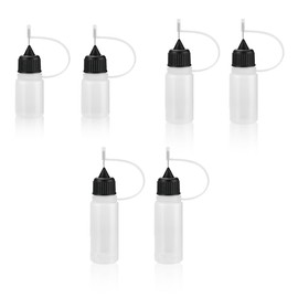 JEYORZY Pack of 6 Needle Tips Glue Bottles, Applicator Bottles, Plastic Dropper Bottles, Needle Bottles, Dosing Bottles, Squeeze Bottle, Small, Glue Bottle, Empty, Small Plastic Bottles for Filling