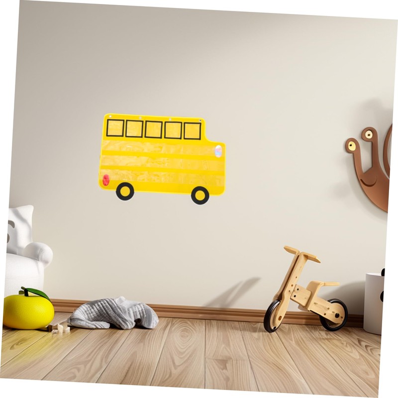 Operitacx Large Bus Shaped Alphabet Pocket Chart for Classroom Organization