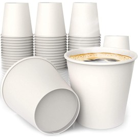 100-Pack 4 oz. White Paper Disposable Cups – Hot and Cold Beverage Drinking Cup for Water, Juice, Coffee or Tea – Ideal for Water Coolers, Party, or Coffee On the Go’