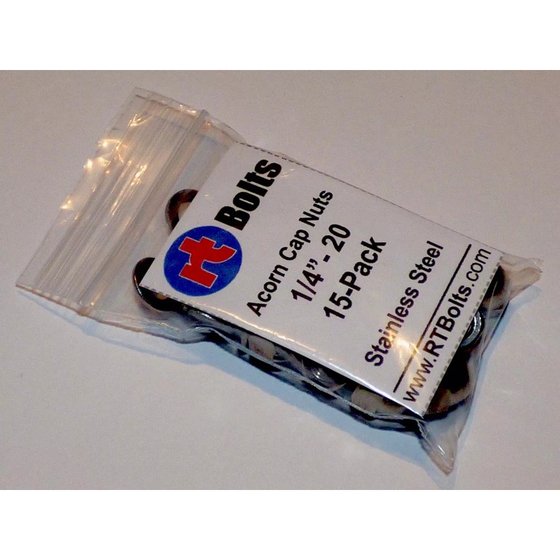 RT Bolts (15) Acorn Cap Nuts 1/4"-20 Safety, Show, Dome,