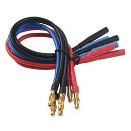 6Pack 7.87" 14AWG 4.0mm Gold Bullet Connector 4mm Banana Plug Extension Cable Male Female Wire for RC Car Boat Brushless Motor ESC