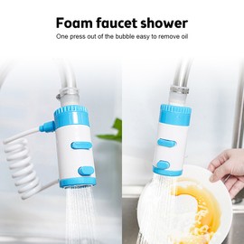 Swivel Sink Faucet Extender 3 Mode Splash Water Extension Kitchen Bathroom 360 Degrees Rotatable Spray Attachment Multifunctional Magnetic Sink Extender Used with Detergent / Shampoo for Washing Face / Hair / Hand