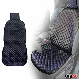 OMAC Car Seat Cover Black with Blue Breathable Cushion PU Leather Pad Therapeutic