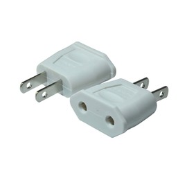 EU to US Power Plug Converter Travel Adapter, White, 2pcs