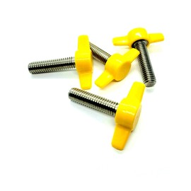 Thumb Screws with Wing Knob - 3/8" x 1" Yellow Thumbscrews Thumb Screw Butterfly Thumb Screws with Tee/Wing Butterfly Thumb Screws T-Handle Thumb Screw (8)