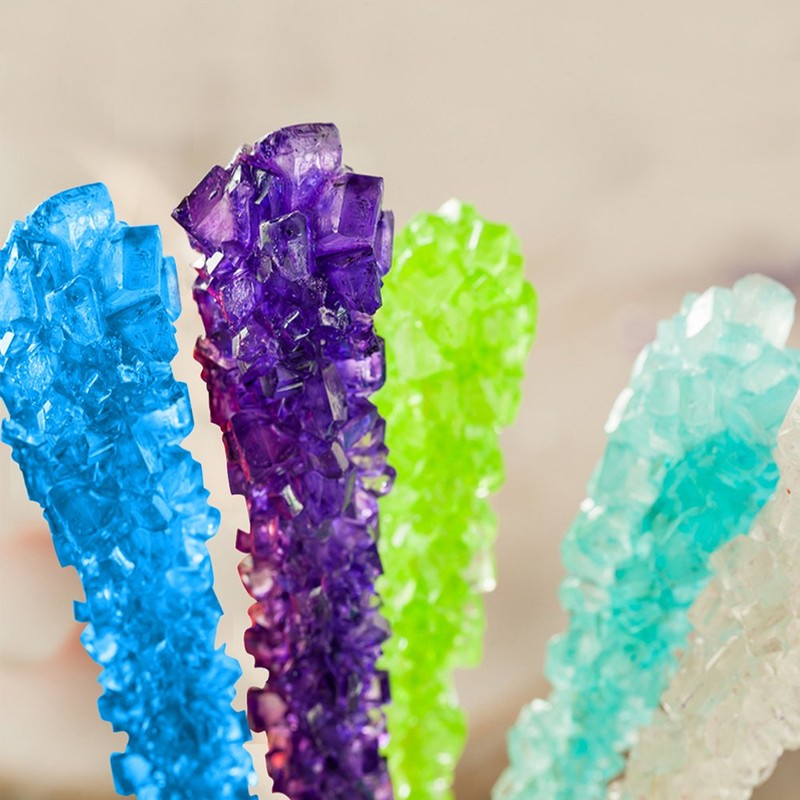 Extra Large Rock Candy Sticks: 6 Light Blue Cotton Candy