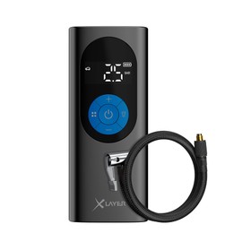 XLayer Elektrische Luftpumpe mit 6.000 mAh | Mobiler Akkukompressor für Auto, Fahrrad, Motorrad, Luftbett und Bälle | LED Taschenlampe | Tragbar | LCD Display |2.0 10.0 bar Black/Blue