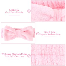 Ondder 8 Pcs Pink Spa Headband Microfiber Makeup & Face Wash Headbands for Women, Facial Skincare, Yoga, Exercise, Including Hair Bands & Head Bands