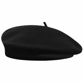 Women French Beret Hat - Winter Warm Wool Artist Beanie Cap | Classic Fashion Beret for Ladies and Girls Black