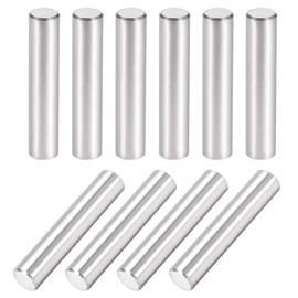 sourcing map 10Pcs 8mm X 40mm Dowel Pin 304 Stainless Steel Cylindrical Shelf Support Pin Fasten Elements Silver Tone