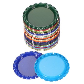PATIKIL 100 Pieces Bottle Caps for Crafts, 1 Inch Decorative Double Sides Printed Flat Bottle Caps Bulk for DIY Pendants Scrapbooks Badge, Mixed Colors