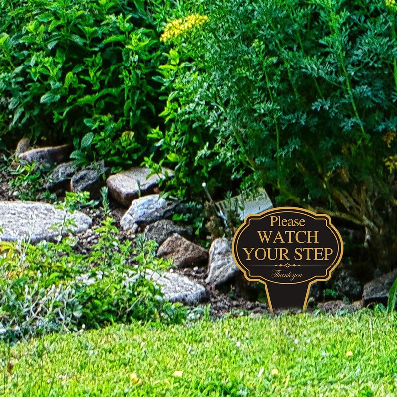 XIAOKAIYAN Please Watch Your Step Sign with Stake Outdoor