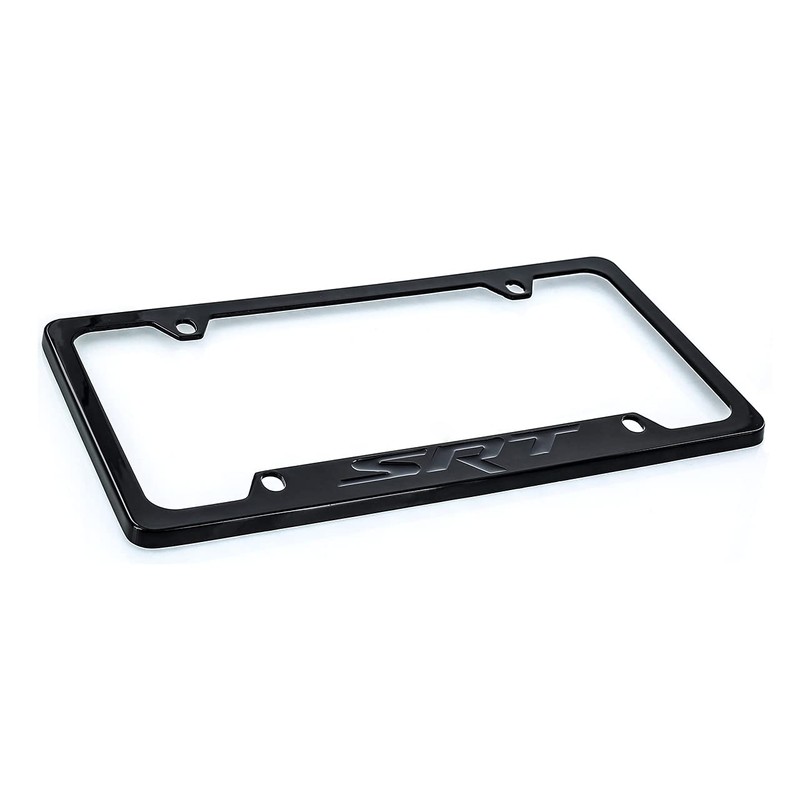 Dodge SRT Black Solid Metal License Plate Frame Tag Holder