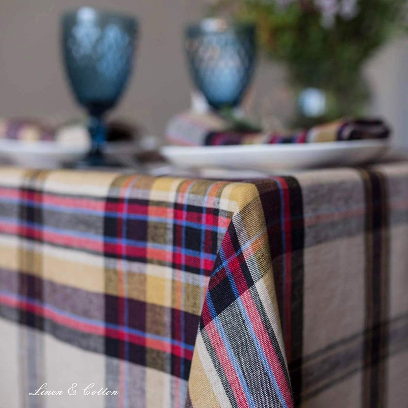 Linen & Cotton Luxury Tablecloth Fabric Table Linen Curtis -100%