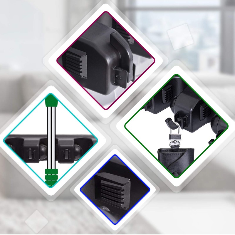 HYRIXDIRECT Wall Mount Broom Mop Holder Hanger Garden Tool Organizers