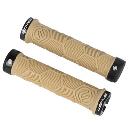 FIFTY-FIFTY MTB Grips, Bicycle Grips Mountain Bike Made of Non-Slip Rubber, Double Lock-on Bicycle Grips / Handlebar Grips for All-Mountain, Enduro, Downhill, E-Bike, Cross-Country (Sandstorm)