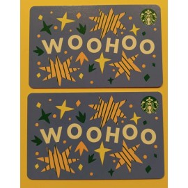 STARBUCKS CARDS 2022 " WOOHOO " BRAND NEW ~ 2 CARDS~ GREAT PRICE